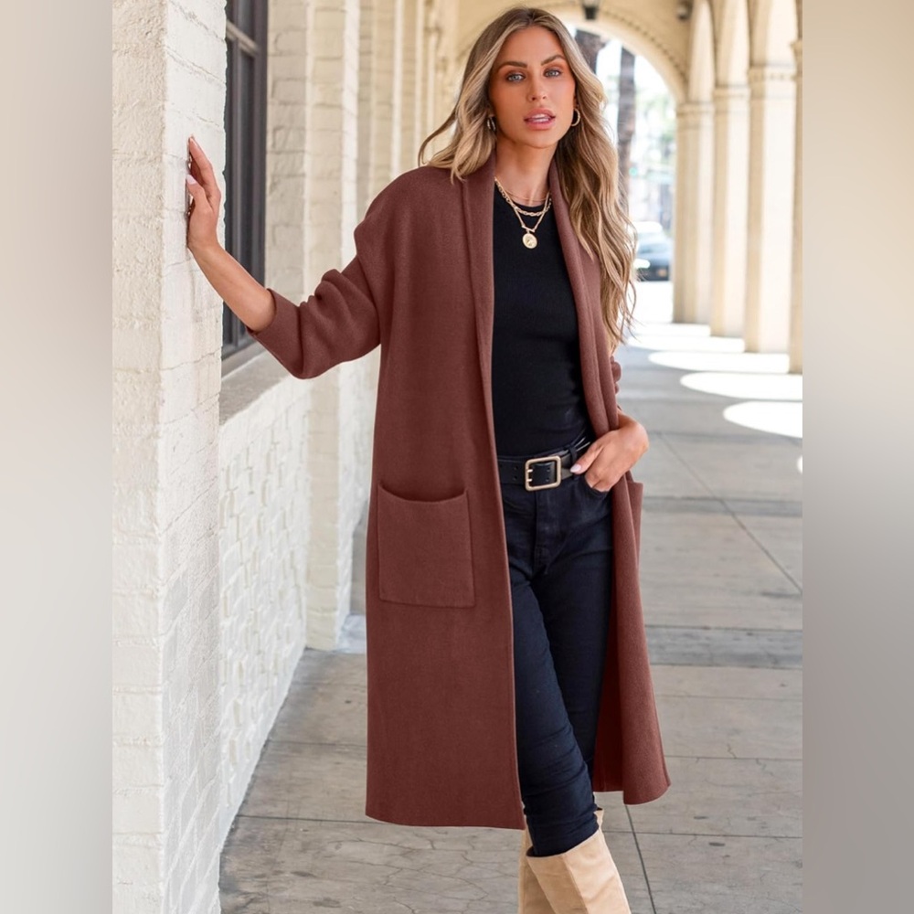 NWT Chestnut Brown Coatigan